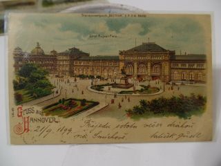 1899 Vintage Postcard Hannover Ernst - August - Platz Hold To Light