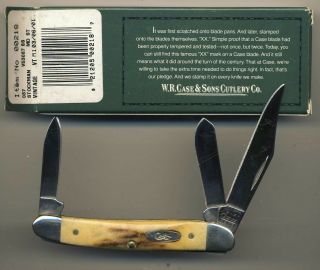 2001 Case V53087 Vintage Stag Stockman Three Blade Knife Made In Usa