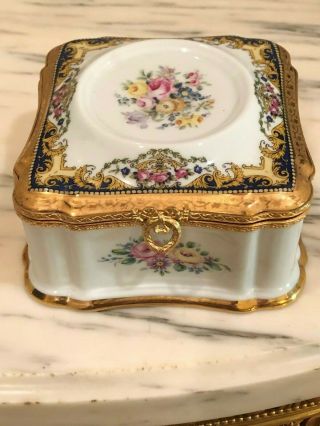 Limoges Trinket Box France Imperial Floral Hinged Marked