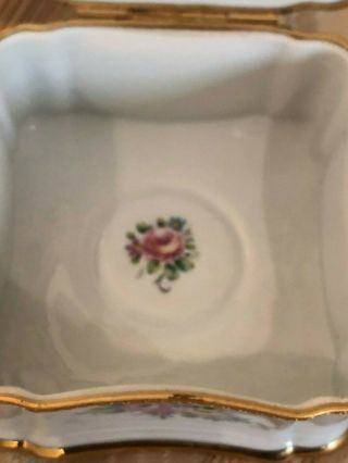 Limoges Trinket Box France Imperial Floral Hinged Marked 6