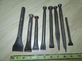 8 Vintage Stone Carving Chisels Sculptor Tools Toothed Hill Paulson Crause