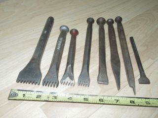 8 vintage stone carving chisels Sculptor tools Toothed Hill Paulson Crause 2