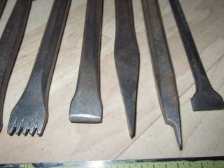 8 vintage stone carving chisels Sculptor tools Toothed Hill Paulson Crause 4