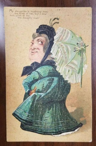 Pfb Vintage Old Widow Comic Postcards Series 5897 1900 