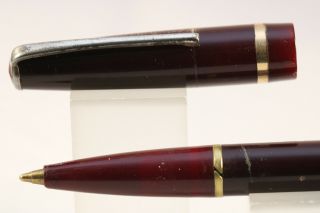 Vintage Biro Miles Martin Pen Co.  Ballpoint Pen,  Dark Brown & Gold Trim
