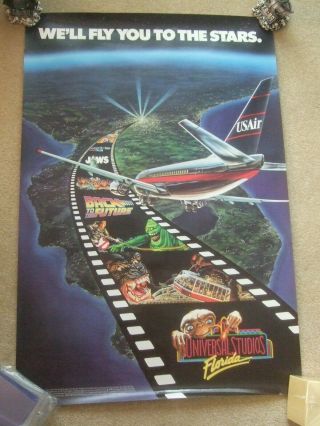 Universal Studios Florida Us Air 24x36 Glossy Poster Bttf Ghostbusters Kong Rare