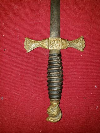Antique Masonic Fraternal Knights Of Pythias Sword