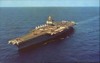 Uss Enterprise Cvn - 65 Us Navy Aircraft Carrier Helicopters Airplanes On Deck