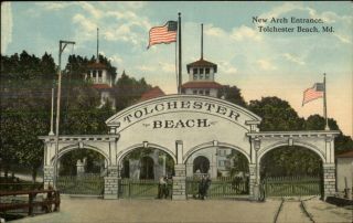 Tolchester Beach Md Arch Entrance C1910 Postcard
