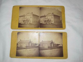 2 X Antique Stereoview Photos Charlotte Michigan Star Photograph Gallery