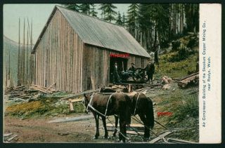 Old Postcard,  Skookum Copper Mining Building,  Nr Roslyn,  Washington,  Nr Seattle,  1910
