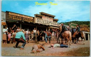 Schroon Lake Ny Postcard Frontier Town Old West Theme Park - Gunfight Scene
