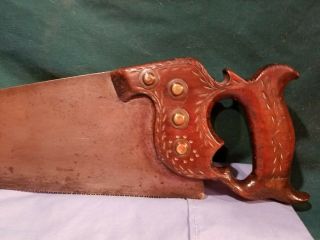 Antique 18th cent Disston hand saw,  London Spring Steel,  Extra,  Refined no.  12 3