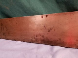 Antique 18th cent Disston hand saw,  London Spring Steel,  Extra,  Refined no.  12 4