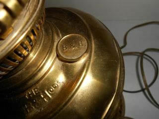 Antique 1890 ' s Bradley & Hubbard B&H Radient No.  4 Electrified Kerosene lamp 4