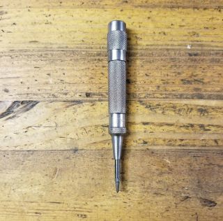 Vintage Starrett Automatic Center Punch • Antique Machinist Milling Tooling ☆usa
