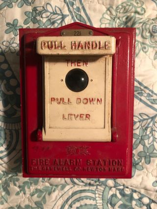 Vintage Red Gamewell Fire Alarm Pull Station Box Man Cave / Den
