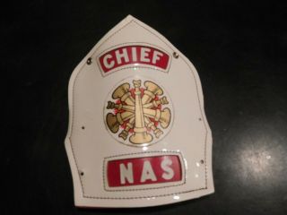 CAIRNS LEATHER HELMET FRONT SHIELD - CHIEF N A S - w/FREE PINS 2