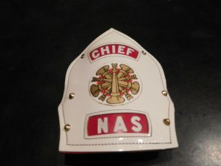 CAIRNS LEATHER HELMET FRONT SHIELD - CHIEF N A S - w/FREE PINS 4