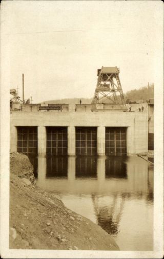 Fontana Dam Under Construction Little Tennessee River Nc Rppc Photo 1910 - 30