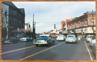Walla Walla Washington Street Scene With Vintage Cars Postcard 87