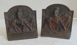 Vintage Cast Iron George Washington And Continental Army Bookends