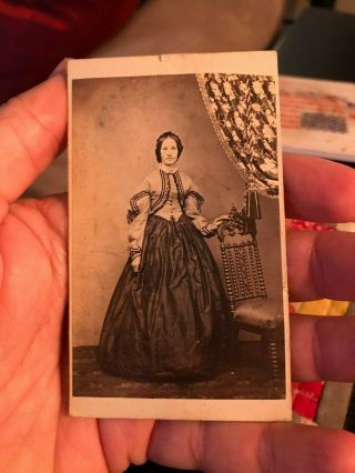 Civil War Cdv Woman In Zouave Like Dress Shippensburg,  Pa