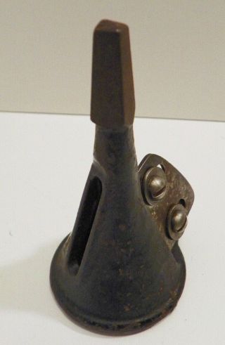 Vintage 1 3/4 " Dowel Sharpener Cast Iron Funnel Cone Auger Bit,  Paint