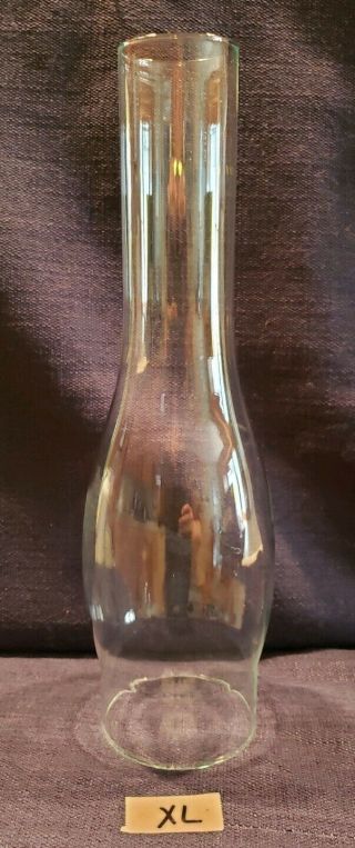 Vintage Tall Clear Glass Oil/kerosene Lamp Chimney 11 ⅞ " Tall 2 ⅞ " Fitter Xl