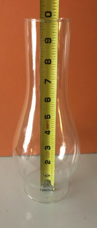 10” Tall 2 7/8” Base Clear Glass Kerosene Oil Lamp Chimney Globe