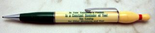 Vintage Mechanical Advertising Pencil Sample Miniature Bowling Pin