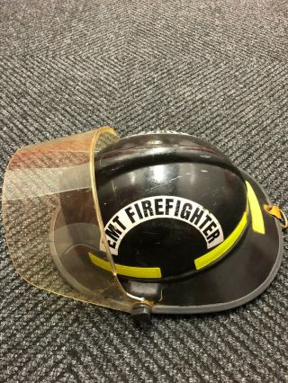 Honeywell Lite Force Plus Structural Firefighter Helmet Black EMT w/ Face Shield 4