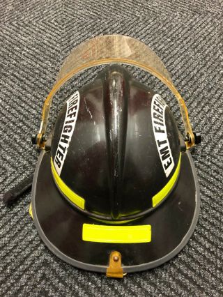 Honeywell Lite Force Plus Structural Firefighter Helmet Black EMT w/ Face Shield 5