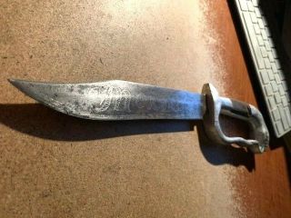 Antique Bowie Knife With (mexico) Etched On Blade/snake Head Handle