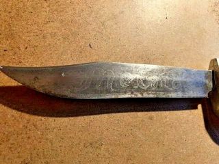 Antique Bowie Knife with (Mexico) etched on blade/Snake Head Handle 6