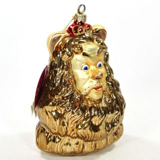 Komozja Polonaise Cowardly Lion 6.  5 " Blown Glass Ornament Ap821 Wizard Of Oz Mib
