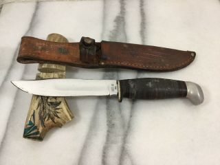 Vintage Case Xx Usa 1965 - 1980 Fixed Blade Hunting Knife W/ Sheath