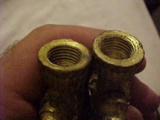 2 Matching Victorian Cornelius Era Cast Brass Gas Cock Wall Sconce Parts Ca 1890 5