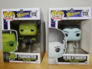 Funko Pop Frankenstein 112 And Bride Of Frankenstein 113 Universal Monsters