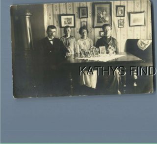 Real Photo Rppc A,  2660 Men Sitting At Table With Woman And Boy