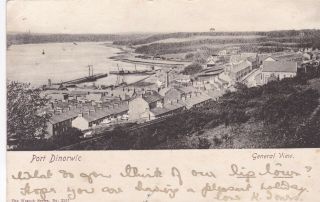 Port Dinorwic - General View By Wrench No.  2257,  Posted 1903