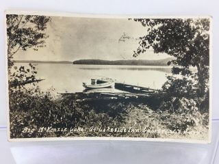 Vintage (rppc) Big Mckenzie Lake,  Spooner Wisconsin Postcard - Posted 1927