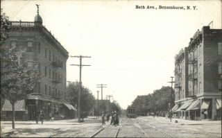 Bensonhurst Brooklyn Ny Bath Ave 1916 Postcard