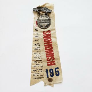 Antique Snohomish 195 Foe Ltje Membership Ribbon Pin Seattle 1909 Washington
