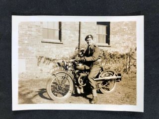 Vintage Bw Photo Di: 1942 Ww2 Military: Catterick Motorcycle Bike & Dog 5 Of 6