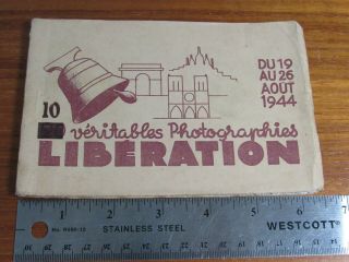 Rppc French Us Army Liberation Of Paris Postcard Booklet Wwii