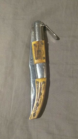 Vintage J.  J.  Martinez Santa Cruz Inox Ratchet Lockback Knife Made In Spain