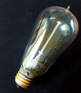 5 " Antique Edison Ge Light Bulb Hand Blown Squirrel Cage 1904 Patent -
