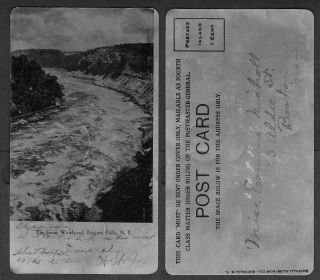 Old Aluminum Novelty Postcard - Niagara Falls,  York - Fourth Class Matter