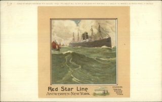Red Star Line Steamships Antwerpen - York C4 1907 Postcard